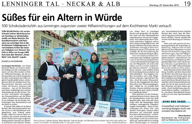 Pressebericht, Teckbote, 2015